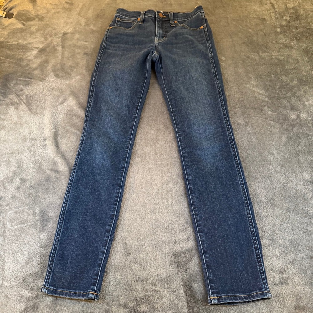 Madewell 10" High-Rise Skinny Jeans Dark Wash Blue Denim Pants Women's Size 24